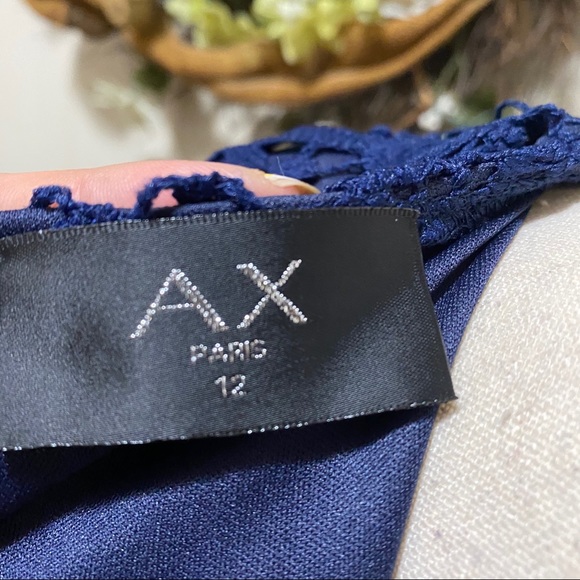 AX Paris Navy Adele Crochet Lace Midi DRESS - Picture 14 of 16